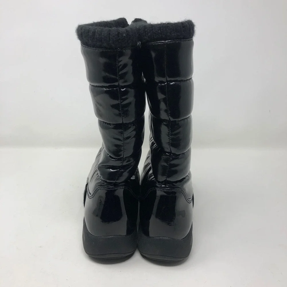Tundra Puffy Snow Boots Girls 3 Black Front Zip Outdoor Winter Play Walking